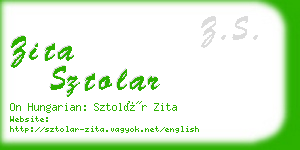 zita sztolar business card